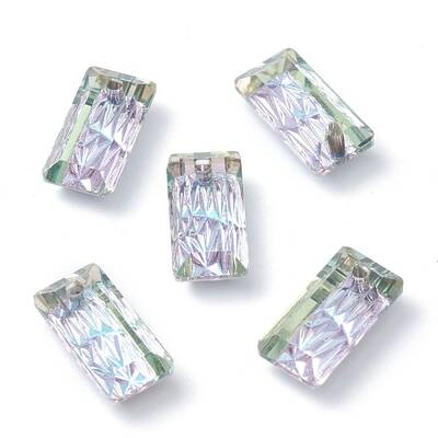 Embossed Glass Rhinestone Pendants