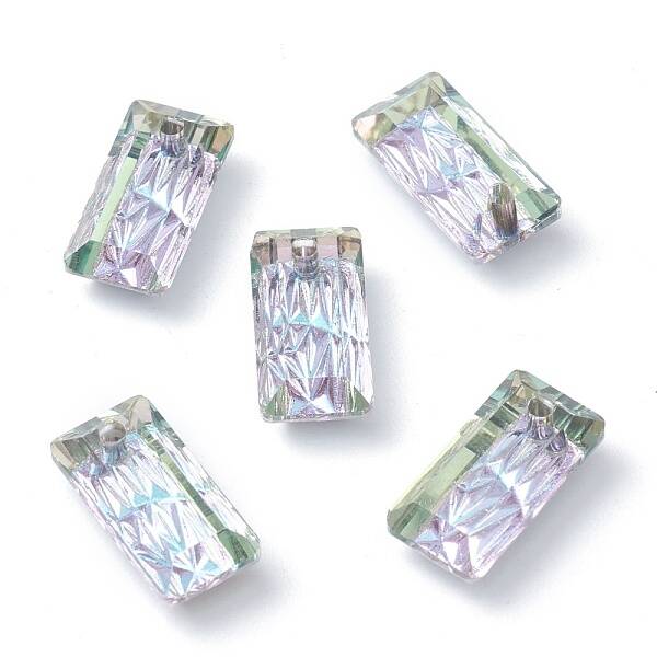 Embossed Glass Rhinestone Pendants