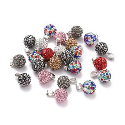 Polymer Clay Rhinestone Pendants