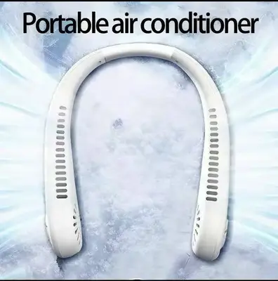 Hands-free neck fan for sports, travel and office use - Rechargeable bladeless cooling technology with up to 8 hours of run t...