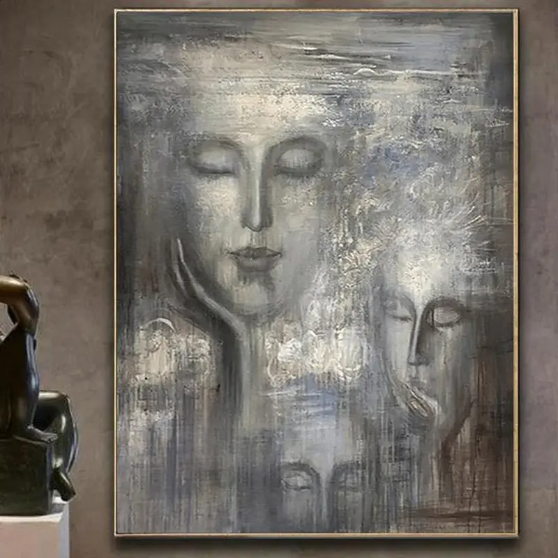 Acrylic Painting On Canvas Original Abstract Faces Painting Contemporary Art | WATER NYMPHS