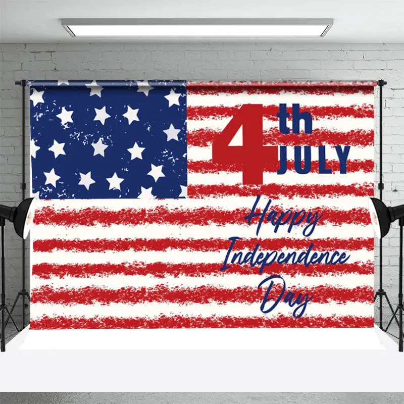 Crayon Draw American Flag Independence Day Backdrop - Aperturee