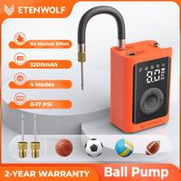 Etenwolf Quiet Basketball Air Pump, 3200mAh Electric Ball Pump with Auto Stop & Deflate, ±0.3 PSI Gauge for Soccer/Volleybal...