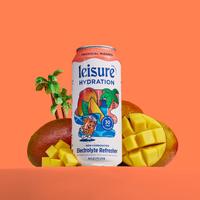 Leisure Hydration Tropical Mango Electrolyte Drink - 12×16oz Cans | Delicious Low Sugar Beverage with Magnesium & Ashwagandh...