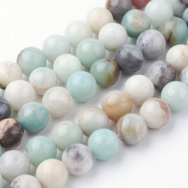 Natural Flower Amazonite Bead Strands