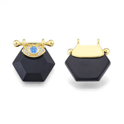 Brass Micro Pave Clear Cubic Zirconia Pendants