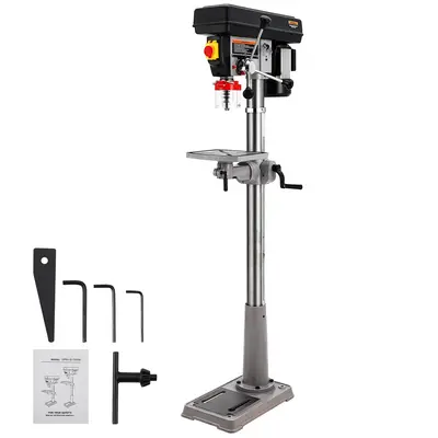 Garvee 13 in Floor Drill Press, 7.5 Amp 120V Pure Copper Motor, 288-3084 RPM Variable Speed Cast Iron Bench Drill Press, 0-45...