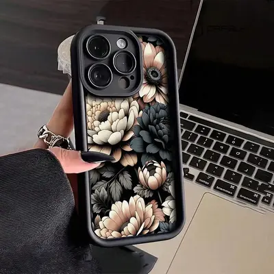Floral Pattern Phone Cases, Cell Phone Case for Apple Smartphone, Shockproof Phone Protective Cover, Phone Accessory Compati...