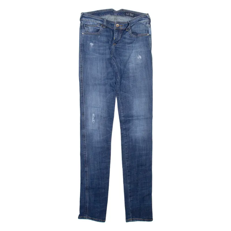 ARMANI JEANS Distressed Womens Jeans Blue Slim Skinny W26 L33