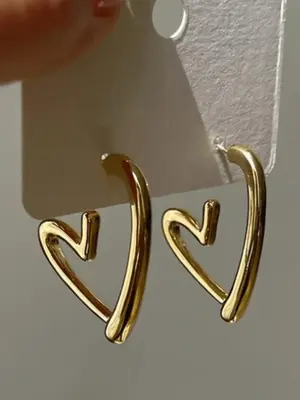 Heart Shaped Hoop Earrings, Fashionable Jewelry for Women for Party, Daily Clothing Decor, Trendy All-match & Exquisite Jewel...