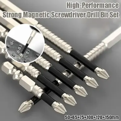 High-Magnetic Screwdriver Drill Bit Set, Strong Magnetic Durability Screwdriver Drill Bit Set, 6/12 PCS Anti-Slip Magnetic El...