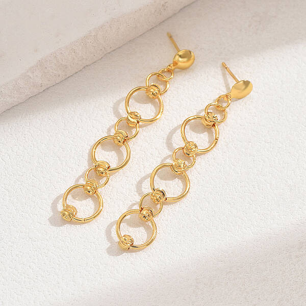 Elegant and Versatile Brass Dangle Stud Earrings