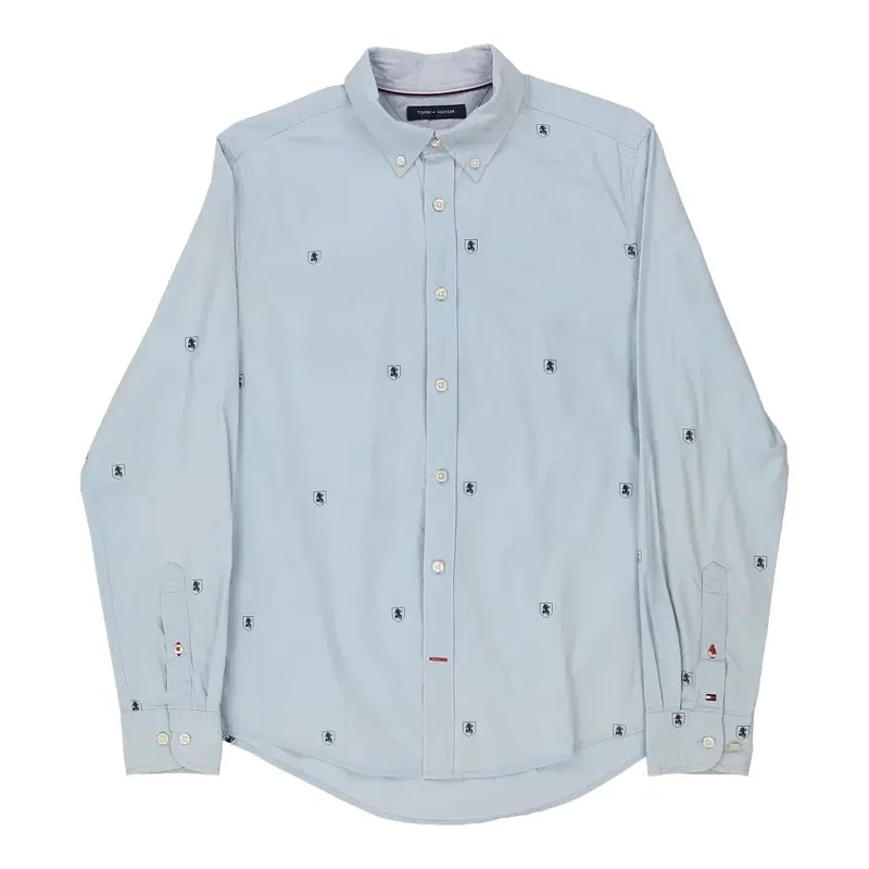 Tommy Hilfiger Patterned Shirt - Medium Blue Cotton