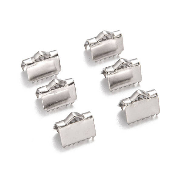 Tarnish Resistant Stainless Steel Ribbon Crimp Ends