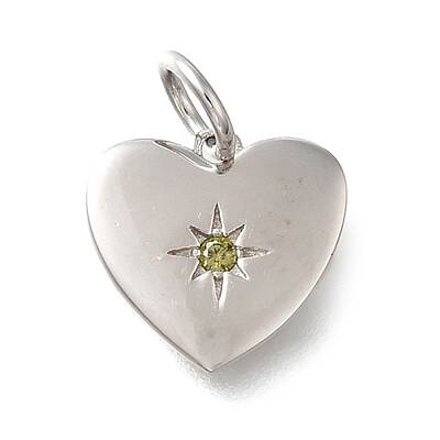 925 Sterling Silver Micro Pave Clear Cubic Zirconia Charms