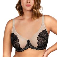 Blossom Black Unlined Lace Full Coverage Bra