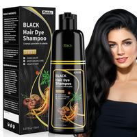 3 in 1 Black Hair Dye Shampoo for Women Men Permanent  150ml Gray Coverage Natural Herbal Formula Sulfate Free Moisturizing H...