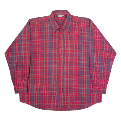 BREMO Mens Shirt Red Check Long Sleeve 2XL