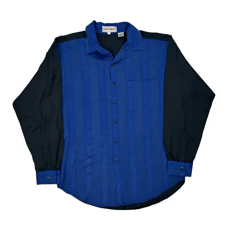 Gianni Abozzi Shirt - Large Black Polyester Blend