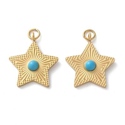 Synthetic Turquoise Star Pendants