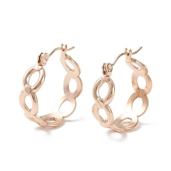 304 Stainless Steel Oval Link Chunky Hoop Earrings for Women
