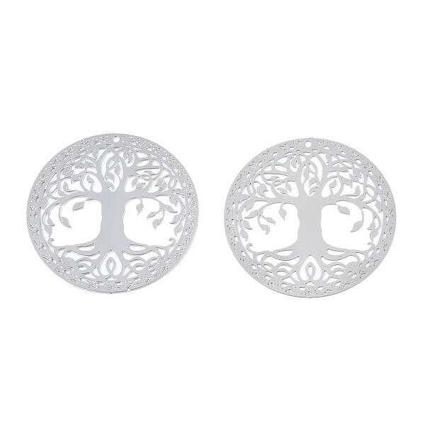Non-Tarnish 201 Stainless Steel Filigree Pendants
