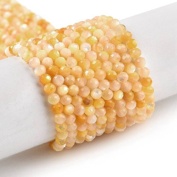 Natural Yellow Shell Beads Strands