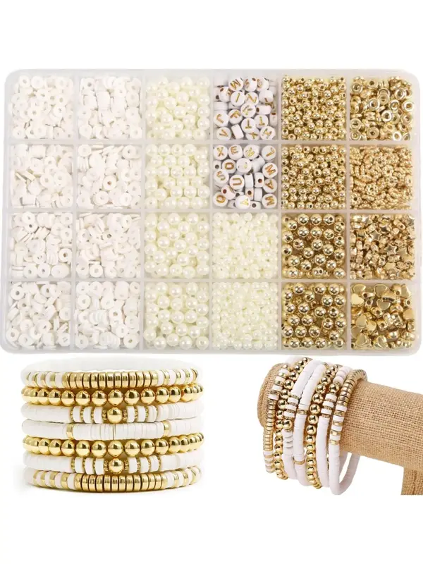 Beads for Bracelet Making, 15/24 Grids Beads for Necklace & Bracelet Making, DIY Jewelry Accessories for Girls & Women