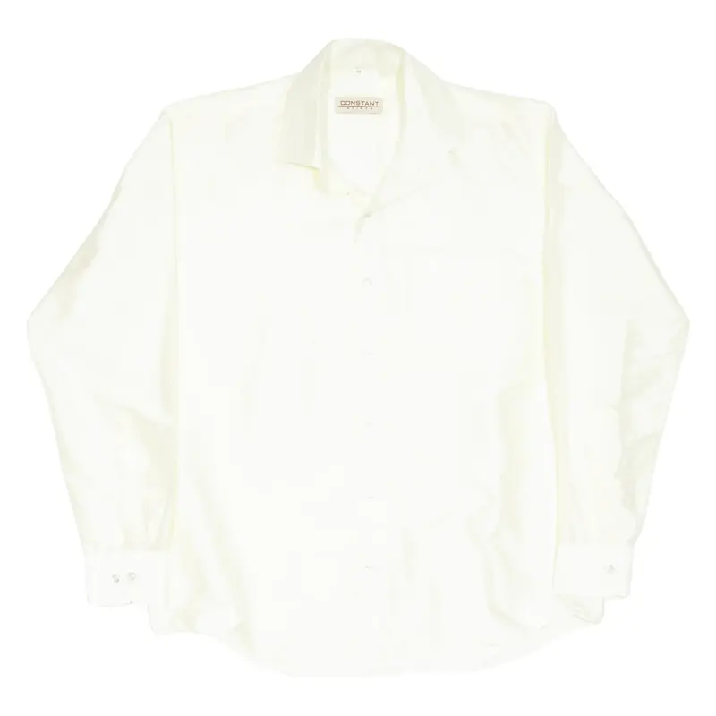 CONSTANT SHIRTS Mens Plain Shirt Yellow Long Sleeve L
