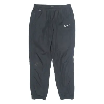 NIKE Mesh Lined DRI FIT Mens Track Pants Black Tapered L W32 L31