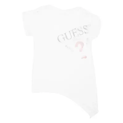 GUESS Asymmetrical Womens T-Shirt White Crew Neck S