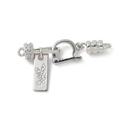 Brass Micro Pave Cubic Zirconia Fold Over Clasps