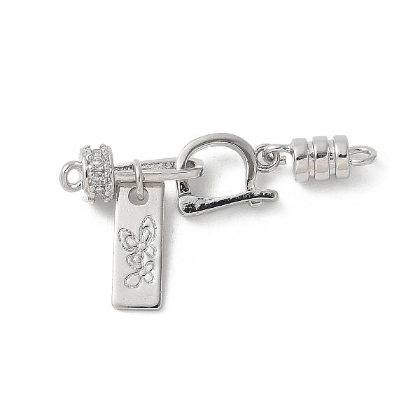Brass Micro Pave Cubic Zirconia Fold Over Clasps