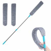 Retractable crevice dusting brush,soft bristles,comes with 2 microfiber dusting cloths,ergonomic design,multi-purpose,retract...