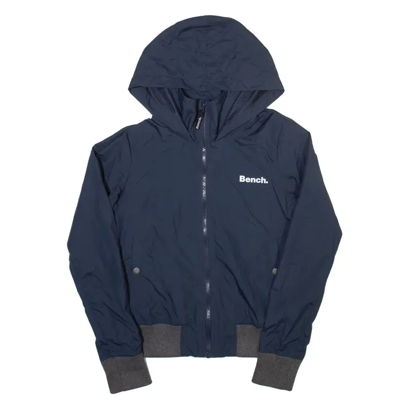 BENCH Womens Jacket Blue Hooded S