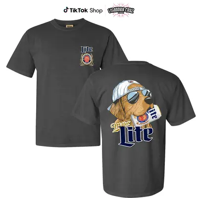 Comfort Colors Miller Dog Beer Hunting Two-sided Unisex T-shirt for Men and For Women, Outdoors Beer Tee, Full Sizes Full Col...