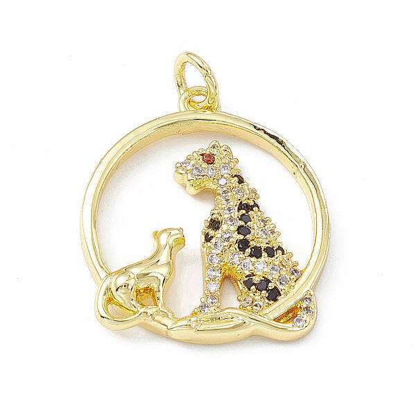 Brass Micro Pave Cubic Zirconia Pendants