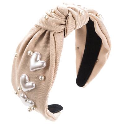 Valentine's Day Heart Plastic Pearl Hair Bands