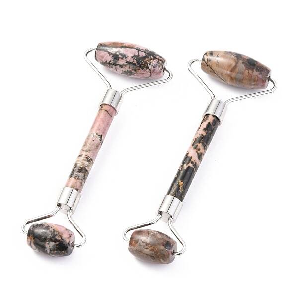 Natural Quartz Crystal Brass Face Massager