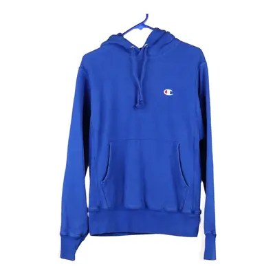 Reverse Weave Champion Hoodie - Small Blue Cotton Blend