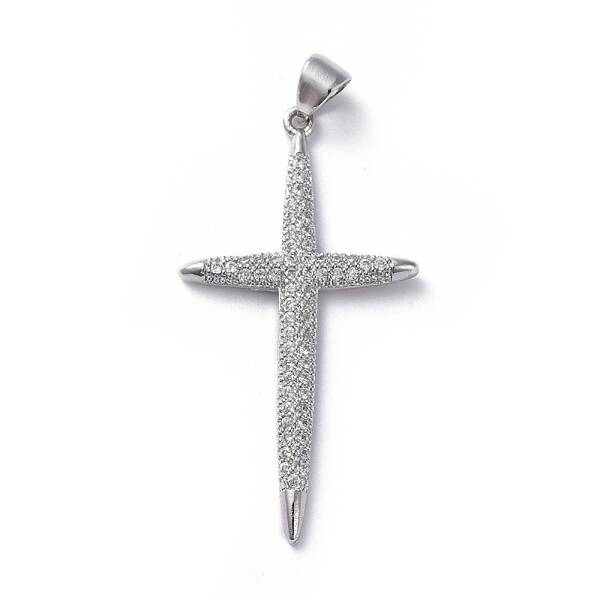 Brass Micro Pave Cubic Zirconia Pendants