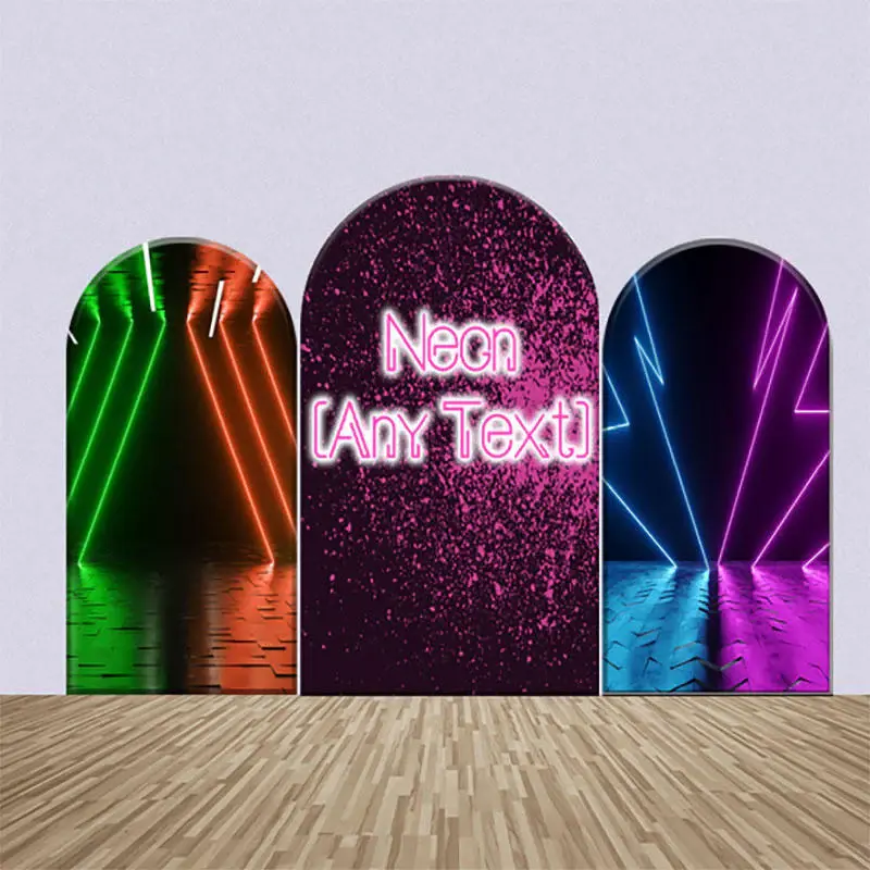 Any Text Glitter Neno Lights Party Arch Backdrop Kit - Aperturee
