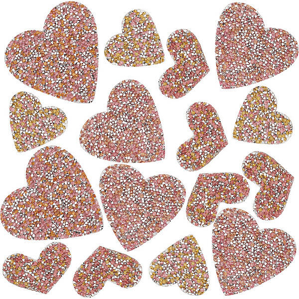 4 Styles Heart Hotfix Rhinestone Appliques