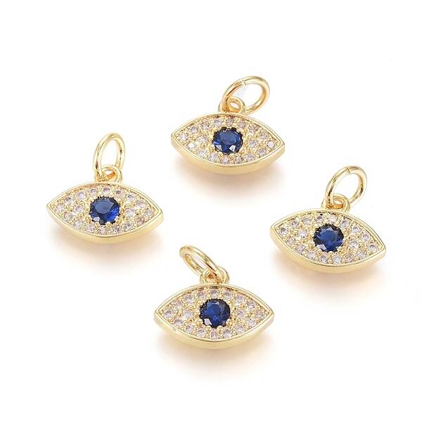 Brass Micro Pave Cubic Zirconia Charms
