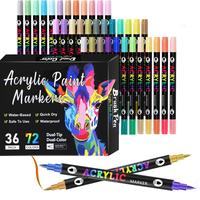 Acrylic Paint Marker Set, 1 Box Double Head Permanent Acrylic Paint Marker, Art Painting Supplies for Rock Painting, Canvas, ...