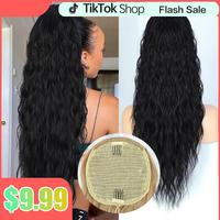 【Flash Sale】Summervibes Drawstring Ponytail 26'' Long Wavy Hair Extension Synthetic for Black Women Daily Party Use