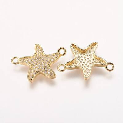 Brass Micro Pave Cubic Zirconia Links
