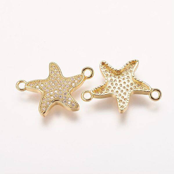 Brass Micro Pave Cubic Zirconia Links