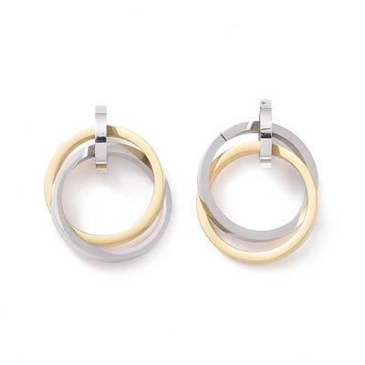 304 Stainless Steel Interlocking Ring Pendants