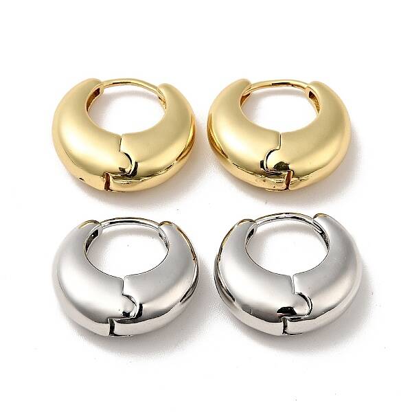 Rack Plating Brass Thick Hoop Earrings for Men Women
